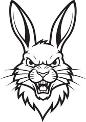Fototapeta premium Angry Rabbit Hare Bunny Head Snarling Mascot Sports Vector Logo