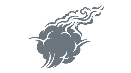 Obraz premium Stylized Grey Smoke Swirls & Wisps on White Background
