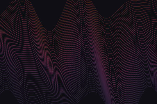 Dark background, with gradient wavy, lines, orange to, purple abstract