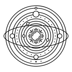 Abstract planetary orbit diagram line graphic with astronomy universe abstract © murad