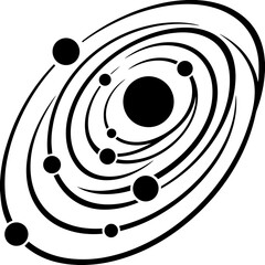 Minimalist planetary orbit graphic with central star astronomy minimalist © murad