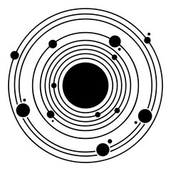 Concentric planetary orbit vector graphic illustration with a minimalist © murad