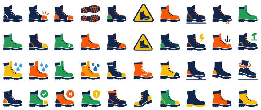 Assorted Boots Collection Showcasing Diverse Colors and Styles.