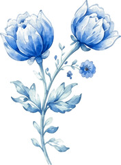 Fototapeta premium set of blue and white flowers