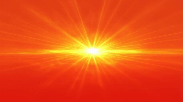 Bright sunburst shining through a vibrant orange background. Symbolizes warmth, energy, and optimism in visual storytelling