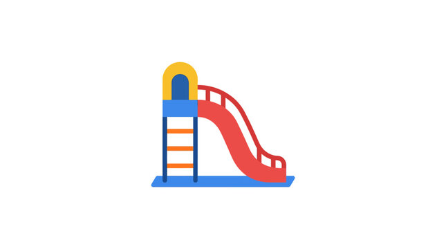 Colorful Children's Playground Slide Icon Vector Illustration