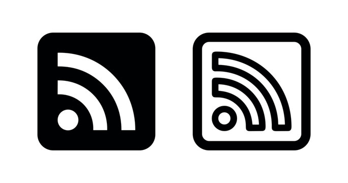 RSS feed icon, web syndication and content subscription symbol, digital news