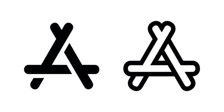 Abstract triangle letter A icon, representing apps or creative design, technology symbol