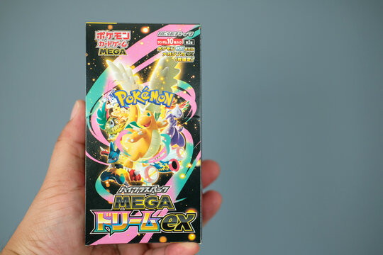 Bangkok, Thailand - June 15, 2026 : Japanese Pok&eacute;mon Trading Card Game Mega Dream EX high class booster box.