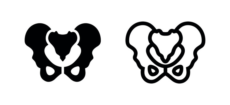 Two bone icons, one solid and one outlined, representing skeletal structures