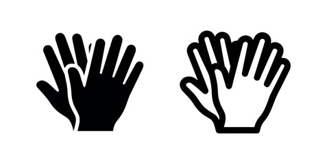Obraz premium Clapping hands icon set, solid and outline vector illustration on a white background