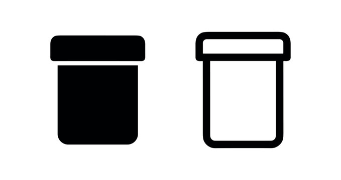 Medicine or Pill Bottle Icon Set for Pharmacy and Healthcare