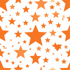 Obraz premium Seamless Pattern of Orange Stars on White Background