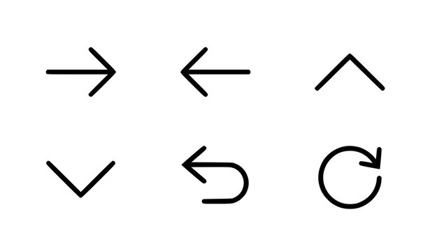 Navigation arrows linear icon set UI UX direction outline vector elements for app and website