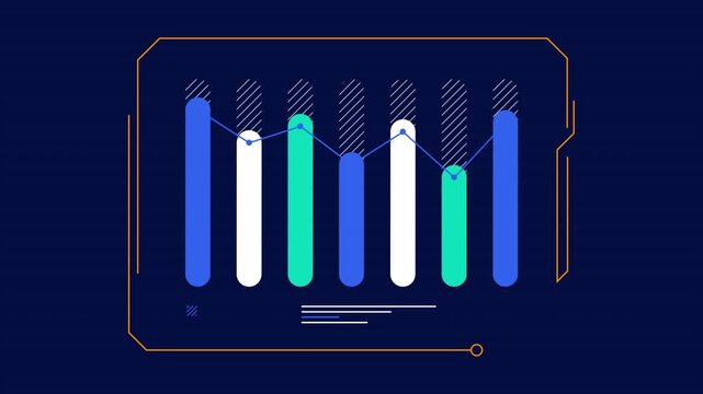 Business infographic element - animated abstract bar plot