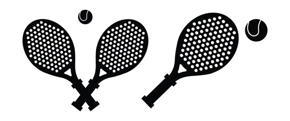 Tennis and Padel Racket Icon Set – Sports Equipment, Ball Game, Tournament & Athletic Vector Collection © Firoz Art Studio99