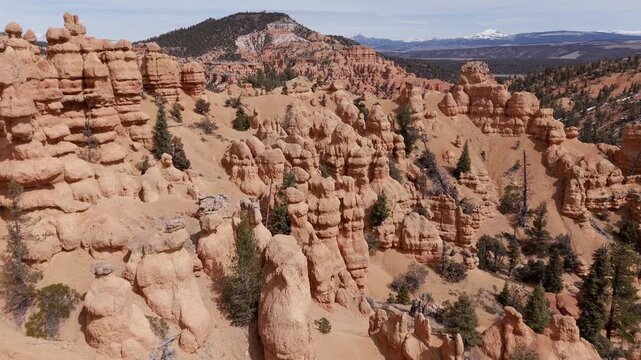 Drone Shot of Dixie National Forest Hills with Snow