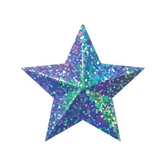 Obraz premium Blue Purple Glitter Star Illustration on White Background for Celebration, Holiday Decoration and Festive Design