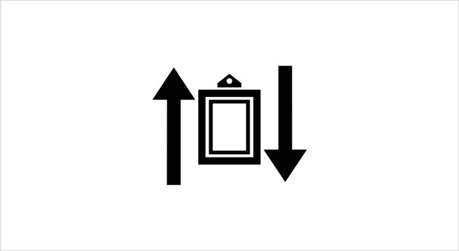 Up and Down Arrows Frame Icon Symbol.