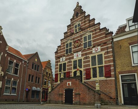Historic Renaissance Town Hall Building in Oudewater, Netherlands