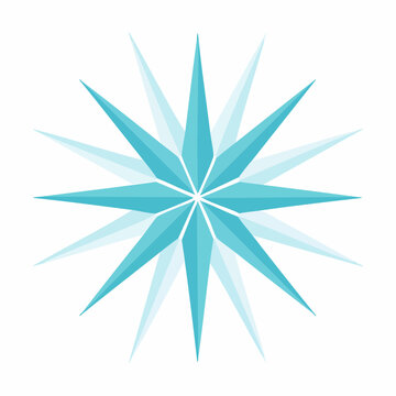 Abstract Blue Starburst or Snowflake Graphic