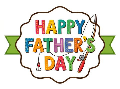 Happy father's day colorful cartoon greeting