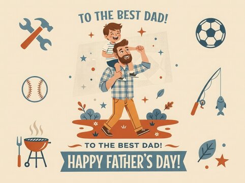 Happy father's day greeting card for dad