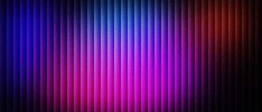 Abstract vertical line background with neon purple and blue gradient, textured stripe pattern with glowing light effects, colorful linear backdrop for modern digital design and presentation.