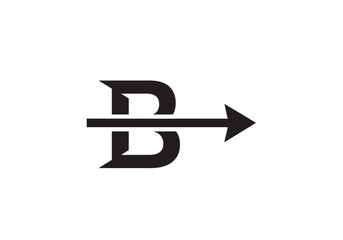Minimalist black letter B logo with right arrow © joko