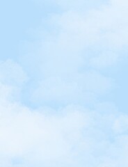 Obraz premium Peaceful blue sky illustration with soft white clouds