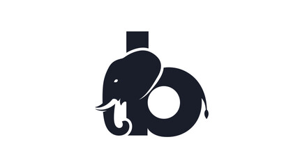 Minimalist elephant logo design integrated with letter b © kaninss