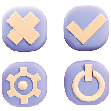 3D icons with symbol design.