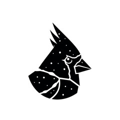 Obraz premium Stylized Cardinal Bird Silhouette with Speckled Pattern.