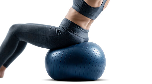 Woman exercising on fitness ball