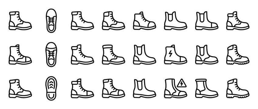 Collection of Boots and Shoes Illustration Focus on Footwear.