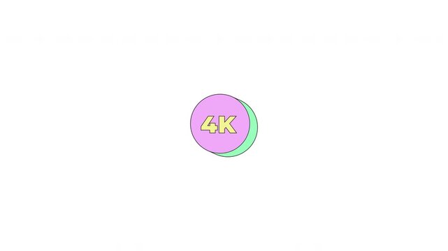 4K quality button neubrutalism UI element animation. Video resolution. High-definition streaming. Animated flat user interface component for web and app design. Neo memphis motion graphic