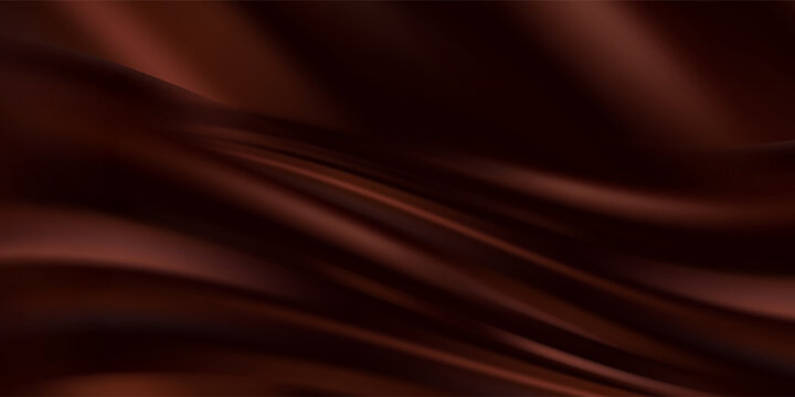 Luxury brown satin fabric texture vector. Elegant silky wave background with smooth flowing drapery pattern for rich anniversary graphic, award, and fashion.