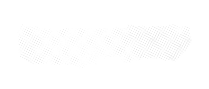 White paper torn strip with jagged edges and halftone dot pattern on transparent background.