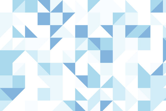 Geometric mosaic of light blue and white triangular shapes in abstract pattern geometric shapes