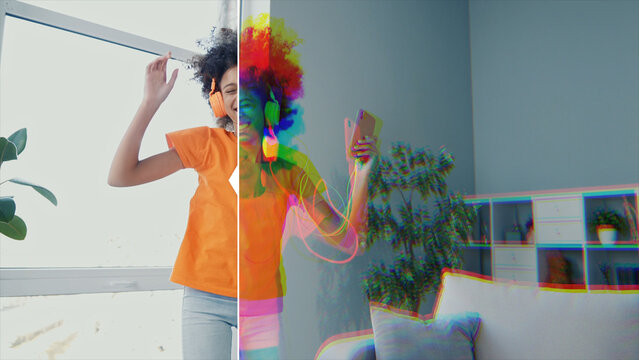 Premium Overlays Chromatic 4 Frames &ndash; Chromatic Aberration and RGB Shift Effects, Modern Color Distortion Overlays for Cinematic Video and Social Media