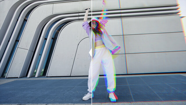 Premium Overlays Chromatic 3 Frames &ndash; Chromatic Aberration and RGB Shift Effects, Modern Color Distortion Overlays for Cinematic Video and Social Media