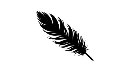 4th July, Independence day of America. Black feather, silhouette feather, vector feather icon, quill illustration Vector © MST