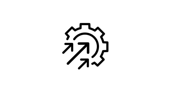 efficiency and production growth line icon. Motion graphics of business concept