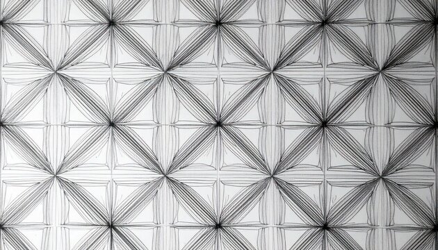 Repeating geometric line art pattern of squares and diamonds.