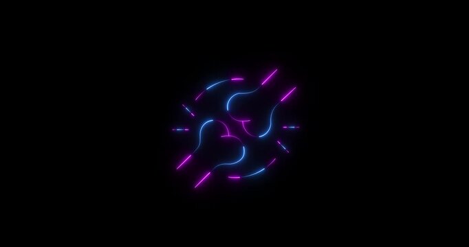 Joint pain, arthritis line icon. Motion graphics of neon line joint painicon