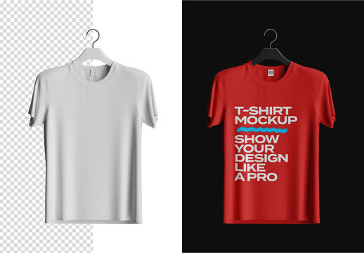 Hanging T-Shirt Mockup Isolated