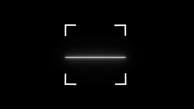 Digital QR Code Scanner with Glowing White Laser Line on Black Background.