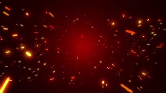 red sparkles fire background title animation