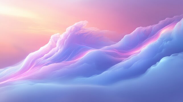 Abstract Pastel Clouds with Soft Glowing Light and Ethereal Hues Creating a Dreamy Sky Vista