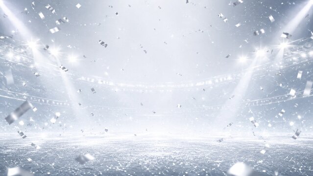 Silver Winter Confetti Championship Background